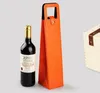 Luxe Portable en cuir PU unique bouteille de vin rouge sac fourre-tout étui d'emballage cadeau boîtes de rangement avec poignée 15 pièces