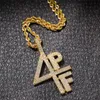 Buchstaben 4PF Anhänger Hiphop Halskette Für Männer 2019 Mode Hip Hop Schmuck 18 Karat Vergoldet CZ Rapper Halsketten Schmuck