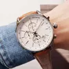 Luxe horloges van hoge kwaliteit voor heren 44 mm All Pointer Work Chronograph Quartz Watch Leather Boss Business Waterproof Designer Watch