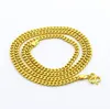 24 pollici 5mm 24k placcato oro collane catena color oro uomo donna collane gioielli per uomo donna non sbiadisce alta qualità229P