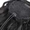 Cordão 100 Extensões de Rabo De Cavalo Do Cabelo Humano Encaracolado Solto Encaracolado Kinky Top Encerramento Clipes Rabo de Cavalo Extensões de Cabelo Humano para As Mulheres Negras 140g