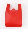 Solid Color Non-Woven Bag 3 Size Recycled Reusable Shopping Bags Folding Grocery Bags Handbag Custom Advertising Bag