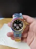 新規上場ゴールドカラー ローズゴールド 40mm ダイヤモンド レインボー サークル 116595 自動機械式メンズ レディース 腕時計 サファイア時計