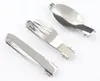 100set high quality 3-in-1 Set Outdoor Picnic Tableware Stainless Steel Portable Spoon Fork knife Travel Camping Folding SN316