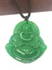 Natural Green Chalcedon Śmiech Buddha Jade Wisiorek Naszyjnik Biżuteria Prezent Gemstone Hurtownie