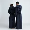 Hommes À Capuche Extra Long Flanelle Couple Robe 2018 Automne Hiver Amant Homewear Chemise De Nuit Femme Épais Chaud Vêtements De Nuit Peignoirs