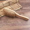 Vendita calda Donna Testa tonda Spazzola per sfiato per capelli in bambù Pettini in legno antistatici Cura e bellezza Pettine per massaggio SPA LX5864