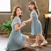 Familie Matching Outfits Mom Baby Kinder Mädchen Sommerkleid Für Mutter Tochter Kleidung Mami und mir Polka Dot Chiffon Kleider