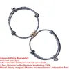 Uglyless 1 пара браслетов для влюбленных «Бесконечность», регулируемый браслет-цепочка из веревки для пар, серебро 925 пробы, горная волна, магнит из бисера, ювелирные изделия C252m