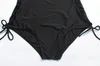 4XL Plus storlek Solid färg gränsöverskridande av ny baddräkt för kvinnor i Europa och Förenta staterna Bandage Bikini Beach Swimming