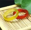 Fabrikspris Färgglada 6mm Natural Agate Ring Agat Gemstone Smycken Gemstone Ring Finger Ring Mix Diameter 15-18mm 50pcs