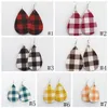 Buffalo Plaid örhänge 7 färger PU LÄDER TEARDROP Earrings Faux Leather Water Drop örhängen Fashion Grid örhängen smycken BJY8719105731