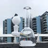 6 inç cam bong su borusu nargile ile 14mm kase serin geri dönüşüm başlık DAB RIG