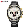 Mens Watches Top Brand Luxury Fashion Business Quartz rostfritt stål Armbandsur Curren Chronograph and Date Relogio Masculino