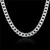 Plated sterling silver necklace 20 24 inches Men's 10M Square Side Chains necklace DHSN011 Brand new 925 silver plate Chains jewelry