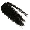 ブラジルの人間の髪の髪のポニーテールはポニーの尾を包み込みます女性の巻き毛の範囲の髪の延長で22インチ140gの髪の部分がたくさん
