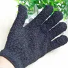 New Black Nylon Body Cleaning Gloves Exfoliating Bath Glove Five Fingers Shower Gloves Bathroom Supplies2507757