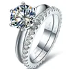 Luxo Qualidade Sona Synthetic Pedra Set casamento, conjunto de noiva, Engagement Ring Set For Women, atacado transporte da gota C19041601