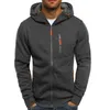 Mode hommes automne hiver vêtements plaine sweats à capuche Slim Fit Zip Up sweat à capuche Outwear décontracté Gym chaud manteau Jacket11