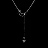 Fashion Moon Star Pendant Choker Halsband Guldfärglegering Zink Chain Halsband för Women Party Jewely Archery247D