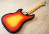 Sällsynta 4 strängar Precision 3 Tone Sunburst Jazz Electric Bass Guitar Alder Body, Dot Inlay, Black Pickguard, Big Bridge Cover