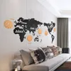 Creative Wooden World Carte Wall Clock 3D Carte décorative Design Home Decor salon moderne style européen rond Relogie de P6182027