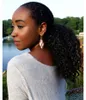 Real hair Natural ponytail hairstyle for black women kinky curly Afro drawstring ponytail hair extension with clip in 140g black hair ponny