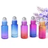 5ML Metal Roller Refillable Bottle For Essential Oils Roll-on Glass Bottles Gradient 5 Colors Glass Roll On Container