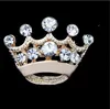 Argent or cristal petite couronne broche broche mignon alliage femmes collier broches mariage bijoux de mariée accessoires cadeau DC391