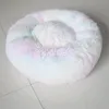 Cute Pet Cat Dog Calming Bed Round Nest Warm Soft Plush Comfortable for Sleeping 50cm