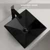 Bathroom Sinks Geometry Design Ceramic Vessel Art Modern Black White Washing Basin Bowl With Drain Soft Hose For Lavatory