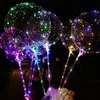 Ballon LED Eclairage transparent Bobo Ball Ballons avec pôle de 70cm 3M String Ballon Xmas Décorations de fête de mariage CCA11728 60PCS