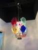 Italian Design Mouth Blown Colorful Murano Hanging Plate Lamp Art Plates Chandelier Glass Dome Decor Light