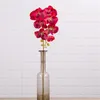 하나의 인공적 인 접촉 난초 꽃 100cm 진짜 터치 라텍스 고품질 나비 난초 줄기 식물 실리콘 꽃