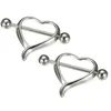 MODRSA 2 STKS / PARTIJ HART NIPPLE SCHILD Piercing Rings Roestvrijstalen Barbell Tepel Ring Body Sieraden voor Vrouwen