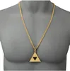 Heren Hip Hop Hanger Kettingen Hollow Driehoek Geometrie Charm Long Chain Statement Ketting voor Mannen Vrouwen Sieraden Geschenken