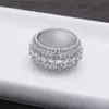 Новые золотые серебряные цвета ice out cz кольца для мужчин Женщины мода Бланг Хипхоп Ювелирные изделия поп