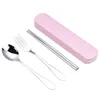 304 Stainless Steel Dinnerware Chopsticks Fork Spoon Cutlery 3pcs/set For Children Students Wedding Supplies