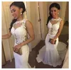 2023 Mermaid Wedding Jurk Sexy Mouwess Lace Top Beach Bruid Jurken Long Train Elegante bruidsjurken gewaad de mariage