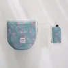 Portable Barrel Drawstring Makeup Bag Large Capacity Waterproof Cosmetic Bag Flamingo Printed Toiletry Storage Bag for Home and Travel