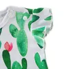 Bébé filles Cactus barboteuses alpaga imprimé manches volantes barboteuse dessin animé bébé vêtements enfant en bas âge coton Onesies combinaison respirante 06053751002