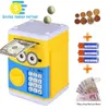 الرسوم المتحركة Electronic Piggy Bank ATM Password Money Cash Coin Can Auto Scroll Paper Money for Kids Christmas Gift192r