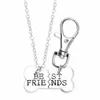 New Fashion Gold Silver Color Dog Bone Friends Charm Necklace Keychain Handstamped Bones Friendship Jewelries7966761