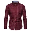 Мужские дизайнерские приталенные классические рубашки с отложным воротником и длинными рукавами, модная клетчатая повседневная рубашка, мужская одежда, клетчатый принт, большие размеры 4497595