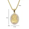 Fashion-European Girl Diamonds Pendant Halsband för män Rostfritt stål Rhinestone Lyx halsband Kubansk kedja Mode smycken