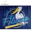 MiLB Myrtle Beach Pelicans Drapeau 3 * 5ft (90cm * 150cm) Polyester Bannière décoration volant maison jardin Cadeaux de fête