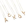 New Alphabet Initial Letter Pendants Necklace Female Gold Silver Color Snake Chain Choker Collar Necklaces for Women