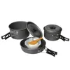 11 adet / takım Açık Kamp Yürüyüş Tencere Sırt Çantası Pişirme Piknik Kase Pot Pan Set Pinic Ekipmanları 2-3 Kişi Ücretsiz Kargo