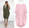 Autumn Mulheres bolso solto vestido Crew Neck Casual menina longa Tops vestido Female Fashion Big Vestido Vestidos shirt LJJA3090