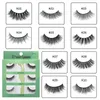 3pairs/parti 3d faux mink hår naturligt buskig kors falska ögonfransar charm ögonfransar makeup skönhet ögonfransförlängning med grön låda